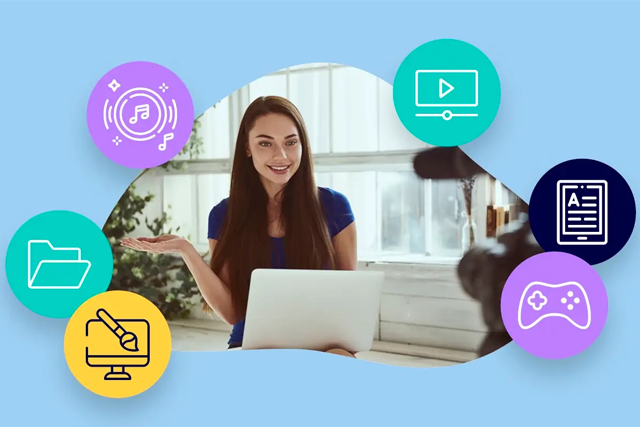 content creator working on laptop