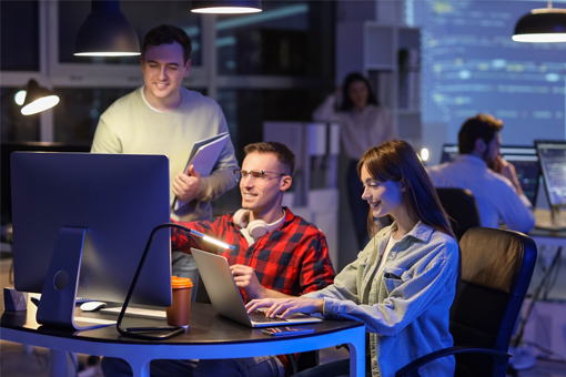 developers collaborating on project