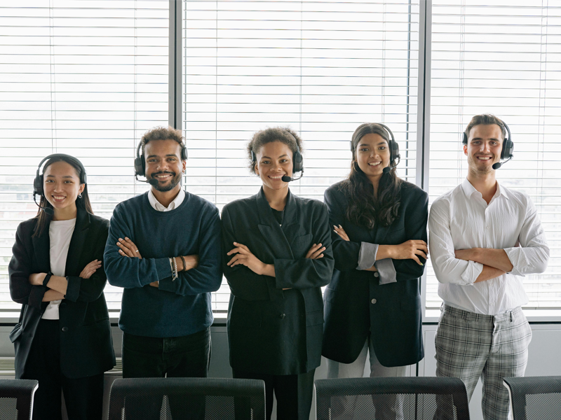 confident customer support team