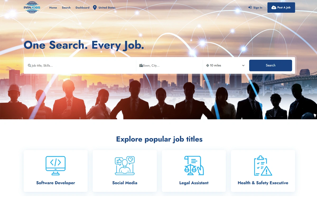 Panjobs homepage