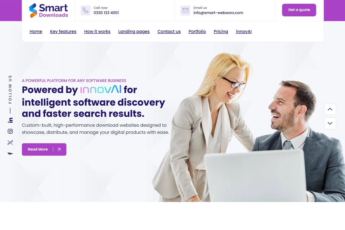 Smart Downloads homepage